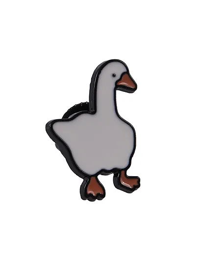 Набор металлических значков (3шт.) (Значок Голубь с хлебом Значок Гусь Значок Котик Манэки-нэко) (металл) - фото 9