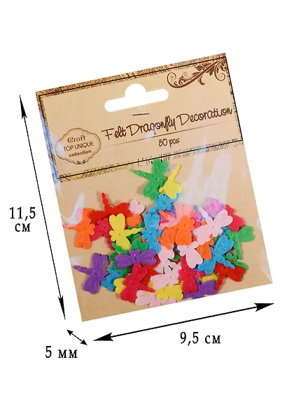 Фетровые стрекозки микс, 2*1,7см, 50 шт (D26001247) - фото 1