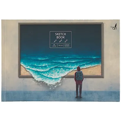 Скетчбук А5+ 80л "Океан", белый офсет, 100г/м2, 7БЦ - фото 1