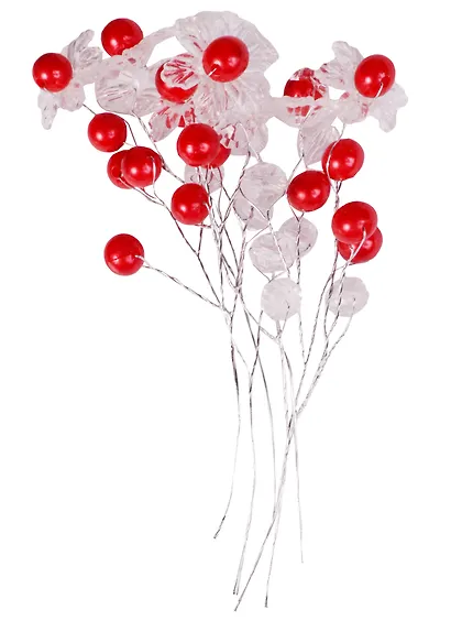 Букет льдинки из 6 цветков в пакете с подвесом, красные ягоды (14-00530-B39) - фото 2