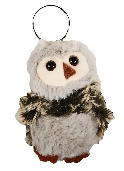 Брелок Сова пушистая с кольцом (10см) (12-01570-С11) - фото 1