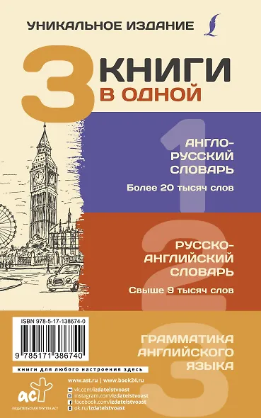 3 книги в одной: Англо-русский словарь. Русско-английский словарь. Грамматика английского языка - фото 2