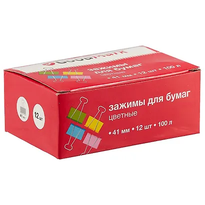 Зажимы для бумаг GoodMark, средние, 12 штук, цветные - фото 3