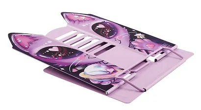 Подставка для книг/учебников "КОТ" фиолетовая, металл., фигурная вырубка - фото 4