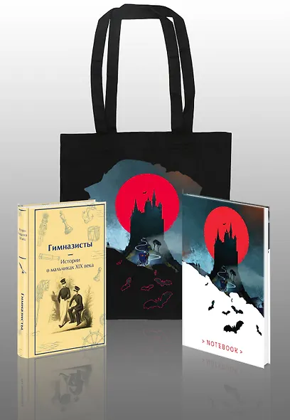 Подарочный набор для мальчика (книга "Гимназисты. Истории о мальчиках XIX века, шоппер и блокнот "Замок Дракулы") - фото 3