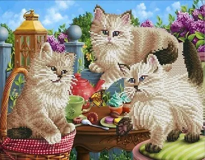 Алмазная мозаика ТМ Рыжий кот (класс.) 40х50см, с подр., с частичным заполн. (15 цв.) Шкодные котята ACD5008 - фото 1