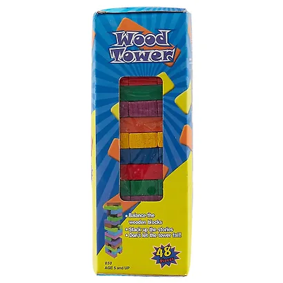 НИ Построй башню мини деревянная цветная (48 брусков) (коробка) (15-02489-4) - фото 3