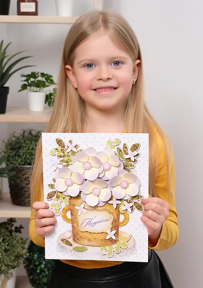 3D-аппликация "Белые цветы" - фото 6