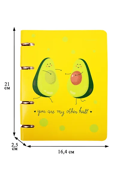 Тетрадь на кольцах в клетку Unnika, "Cute & Funny. Авокадо", 100 листов - фото 2