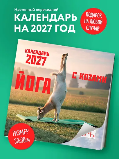 Йога с козами. Календарь настенный на 2027 год (300х300 мм) - фото 3