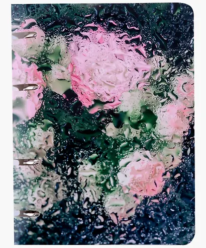 Тетрадь 80л "Цветочный лед" на кольцах, мел.картон, глянц.ламинация, квадр.корешок, скругл.углы - фото 1