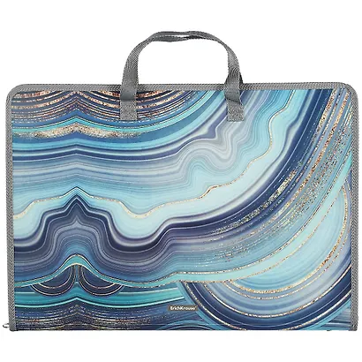 Папка на молнии А3 для бумаг "Marble Kyanite" пластик, ручки, Erich Krause - фото 1