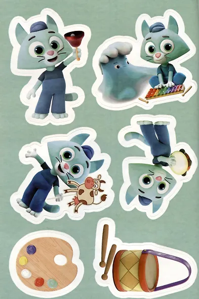 Раскраска с многоразовыми наклейками № РН 2313 ("Котенок Мур") - фото 2