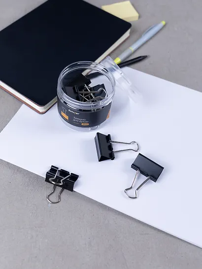 Зажимы для бумаг 32 мм 10 штук, черные - фото 5