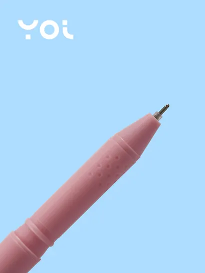 Ручки гелевые пиши-стирай синие 12 штук "Wave" 0,5 мм, корпус розовый, Yoi - фото 2