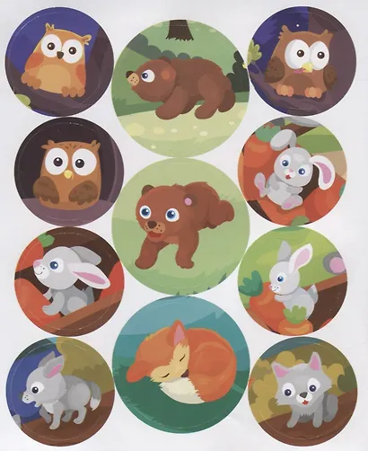Мамы и малыши. Лес. 22 наклейки - фото 2