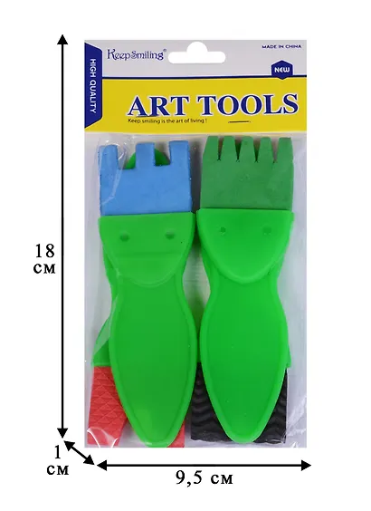 Набор кистей EVA 4 шт, на пластиковой ручке, 13 см(HM952-4) - фото 2