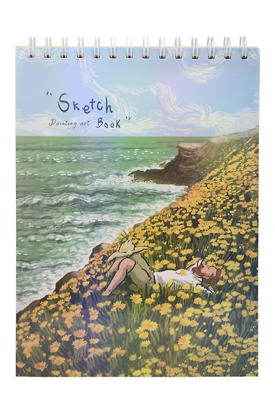 Скетчбук "Painting story", 48 листов, 110г/м2, спираль сверху, твердая обложка, в ассортименте - фото 3