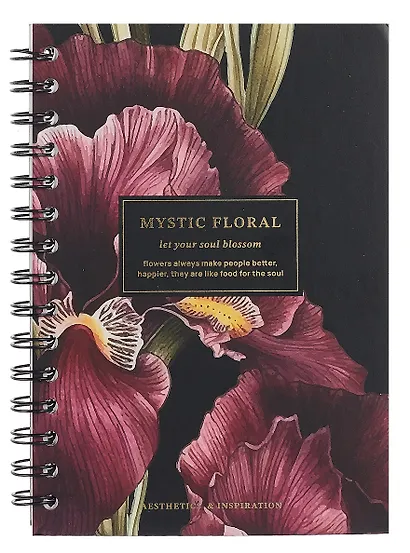 Тетрадь 100 листов в клетку "Blossom. Irises on black", на спирали - фото 1