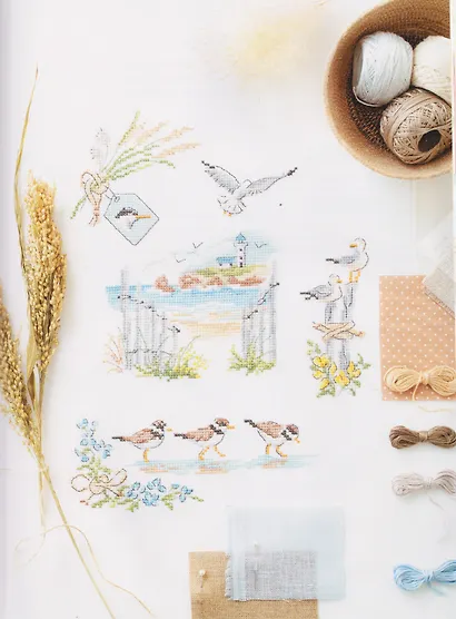 Французская вышивка крестом. Мечты о море Вероник Ажинер. Более 20 крупных схем - фото 3