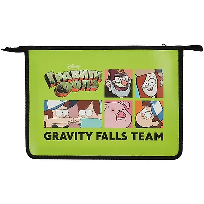 Папка для тетрадей А4 "Гравити Фолз" 1отд., пластик, молния сверху, инд.уп. - фото 1