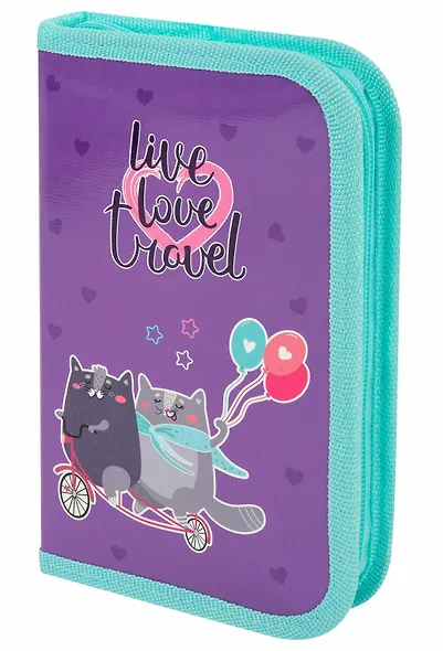 Пенал 1 отделение "Bike cats" 19*11 см - фото 1