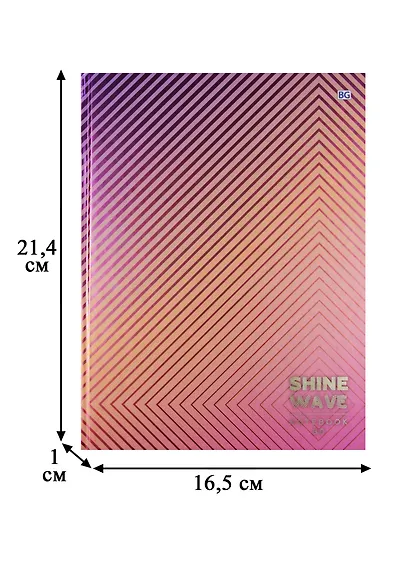 Книга для записей А5 80 листов клетка "Shine Wave" - фото 3