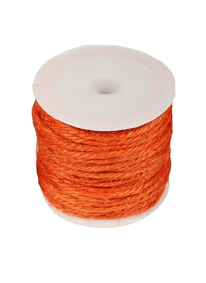Бечевка для декорирования на пластиковой бобине 10м оранжевый - фото 1