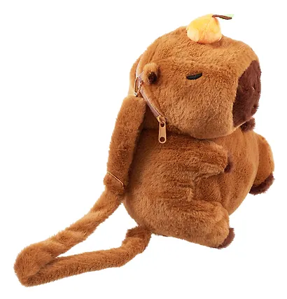 Рюкзачок-игрушка плюшевый Капибара с мандаринкой (35х27) (12-11711А-202406-11) Bookvalno - фото 2