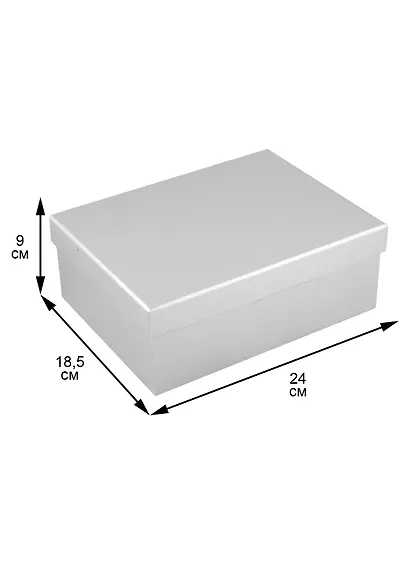 Коробка подарочная "Металлик серый" 18,5*24*9см, картон - фото 2