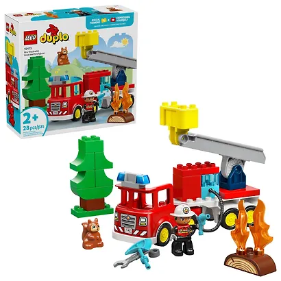 10473 Конструктор LEGO Duplo Пожарная машина со шлангом и пожарным, 28 деталей, возраст 2+ - фото 1
