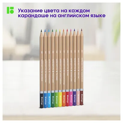 Карандаши цветные 12цв - фото 3