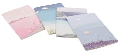 Тетрадь 34 листа в клетку "Морской берег" сшивка, в ассортименте - фото 2