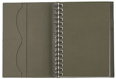 Ежедневник недат. А5 192л "Today" серый, иск.кожа, интегр.переплет, тонир.блок, тисн.фольгой, евроспираль, офсет - фото 3