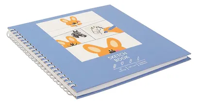 Скетчбук 195*195 40л "Супер коржик" белый офсет, 140г/м2, тв.обложка, евроспираль - фото 2