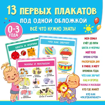 13 первых плакатов под одной обложкой. Всё что нужно знать. 0—3 года - фото 1