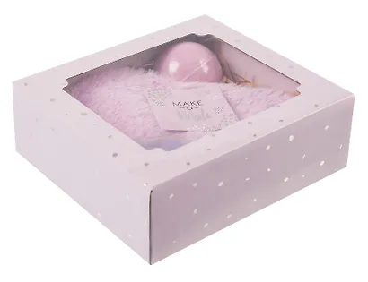 Подарочный набор Lavender Dream (свеча, бомбочка, маска для сна, открытка) (18х17) (12-Guangfa-P8) - фото 5