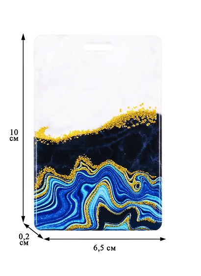 Чехол для карточек Мрамор серый с черным (глиттер) (ДГ2020-258) - фото 3