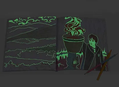 Harry Potter Glow in the Dark Coloring Book Гарри Поттер Светящаяся раскраска - фото 5