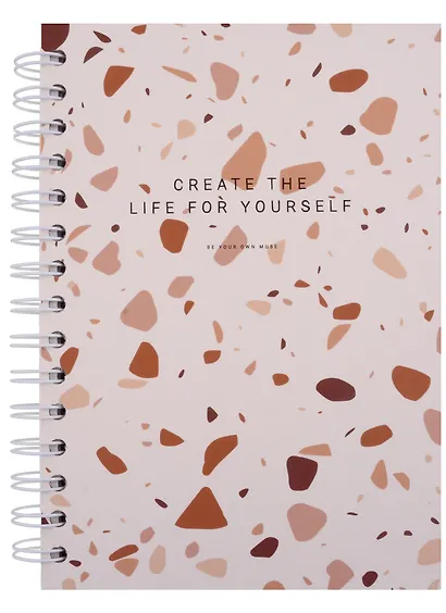 Тетрадь в клетку Be Smart, Terrazzo, 120 листов, коричневая - фото 1