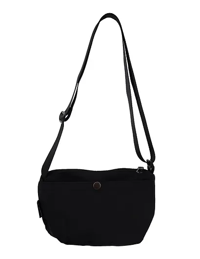 Сумка с кнопкой и карманами (черная) (25х15) (PU) (12-12721-202507- B1) - фото 1