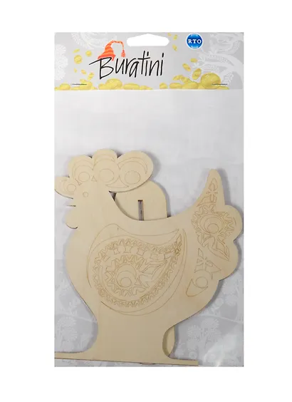 Форма для декора на подставке Петух с орнаментом пейсли (DZ10016) (фанера) (упаковка) - фото 1