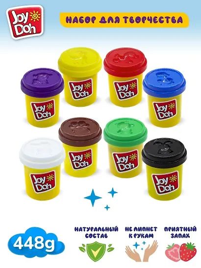 Масса для лепки Joy Doh, набор из 8 баночек с тестом, (8 х 56 г.) - фото 4