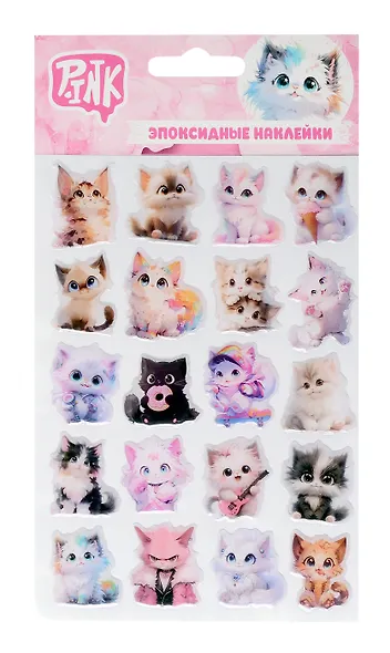 Наклейки эпоксидные 110х200 (Котики 2) - фото 1