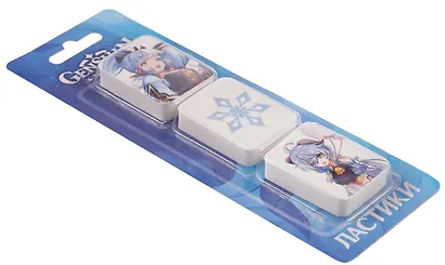 Ластики 3 штуки "Genshin Impact. Крио" блистер - фото 2