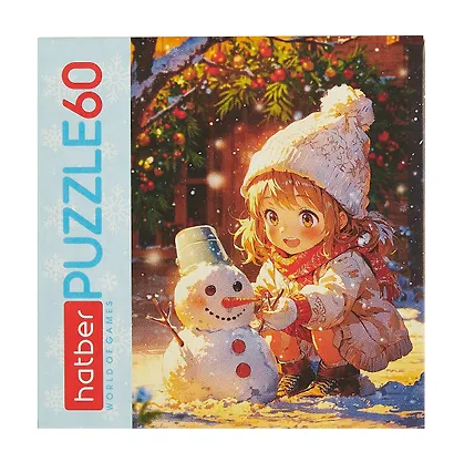 Пазл 60 элементов "Девочка и снеговичок" 16,5х23см - фото 3