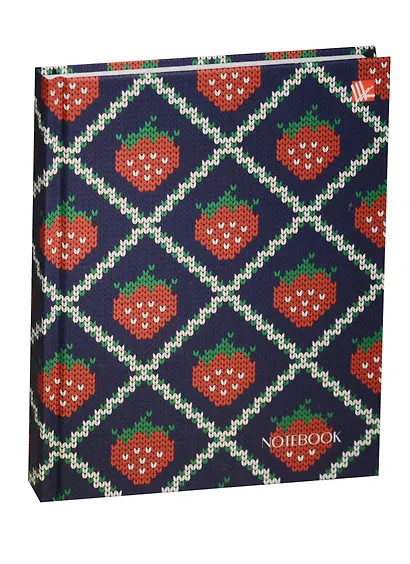 Записная книжка А6 96л "Орнамент. Вязанный узор (клубника)" 7БЦ, мат.лам., "мокрый шелк", Listoff - фото 1