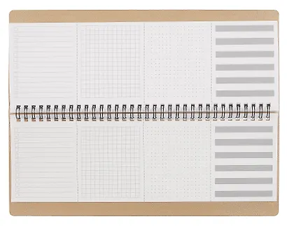 Планинг недат. 64л. "Наппа. Листья" кожзам, мягк.преплет, тиснение фольгой, офсет, полускр.евроспираль - фото 8