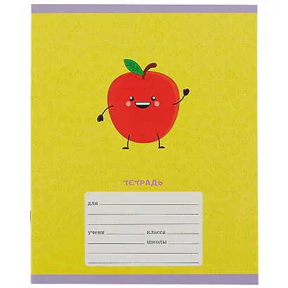 Тетрадь в клетку Listoff, "Фруктовый сад", 12 листов, в ассортименте - фото 4