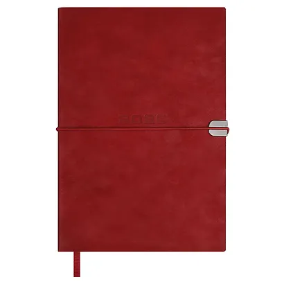 Ежедневник дат. 2026г. А5 176л "Тиволи глосс" красный, кожзам, мягк. переплет, застёжка-резинка, блинт.тиснение, офсет, справ.мат-лы, ляссе, инд.уп - фото 1
